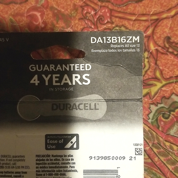 Duracell Size 13 Zinc Air 1.5 V (Pack of 16) Batteries -New in Package- - Picture 4 of 4